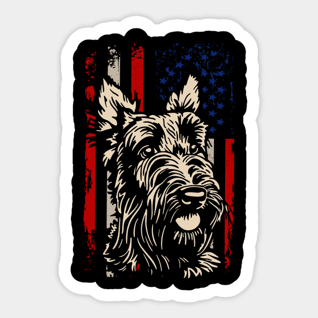 Plaid Parade Stylish Tee for Fans of Scottie American Flag Sticker by Kevin Jones Art